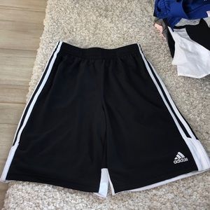 Adidas black and white striped shorts!